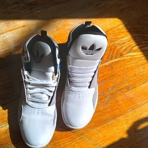 White high top Adidas, size 10.